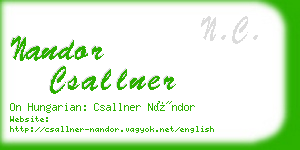 nandor csallner business card